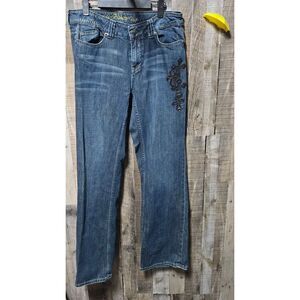 Adiktd Flare Cross Patch Low Rise Jeans